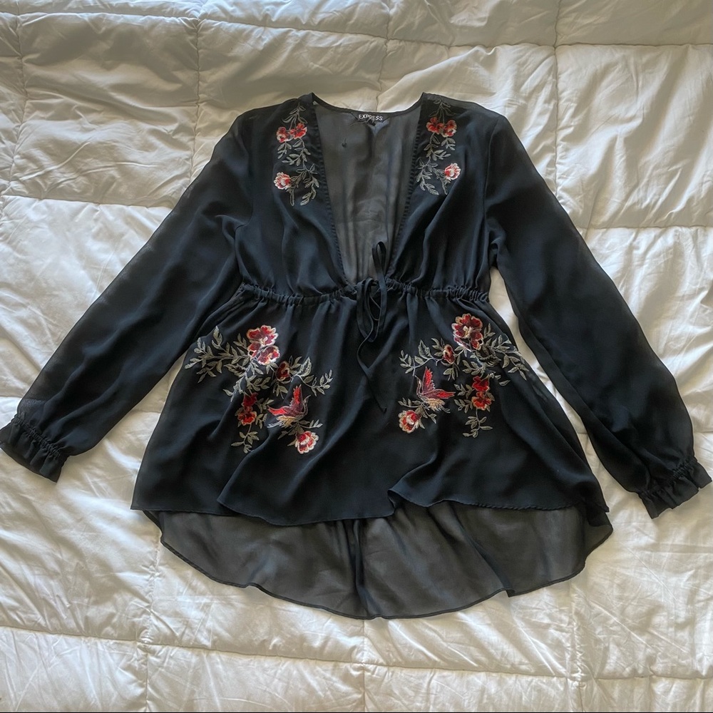 Express sheer floral top